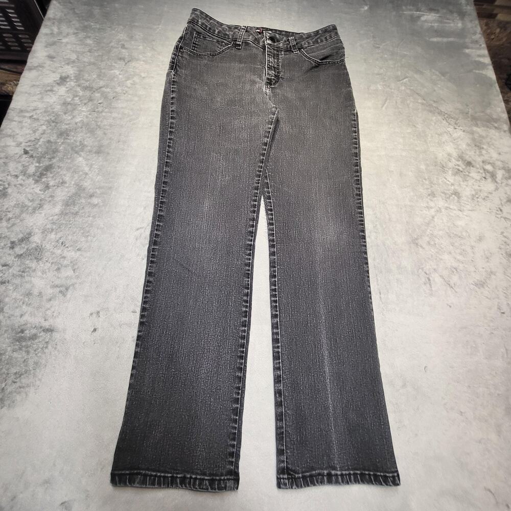 Lee Jeans Womens 10 Short Black Straight Classic Charcoal Wash Stretch 5-Pocket